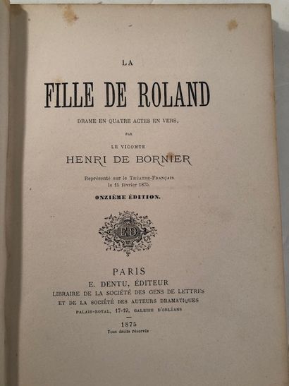 null Vicomte Henri De Bornier - La Fille de Roland E.Dentu, 1875 -J. Macé,  Théâtre...