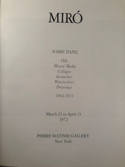 null Miro - Sobre Papel - PierreMatisse Gallery 1972 - Lithographie Originale - Rodriguez...