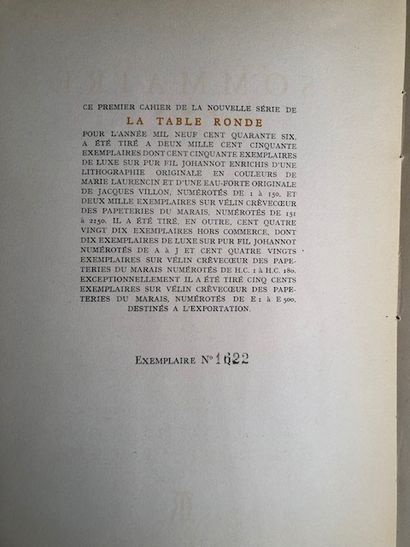 null La Table ronde, Quatrième Cahier, 1945 - exemplaire n° 1547 - La Table Ronde...