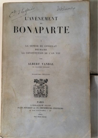 null "Albert Vandal - The Advent of Bonaparte - Paris Librairie Plon, Imprimeurs...