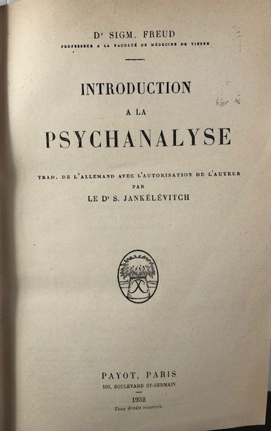 null Freud - Introduction à la Psychanalyse - Payot, Paris, 1932 - Nietzsche - Ainsi...