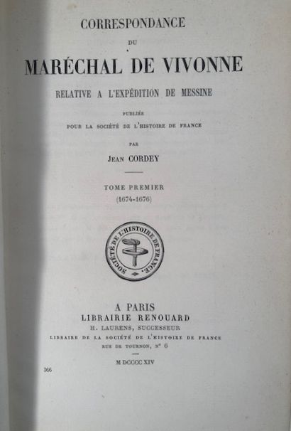 null Jean Cordey - Correspondance du Maréchal de Vivonne relative à l expédition...