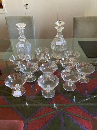 null 12 coupes Daum Nancy France on y joint 2 carafes