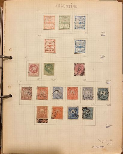 null TOUS PAYS Emissions 1840/1920 : Collection de timbres neufs et oblitérés tous...