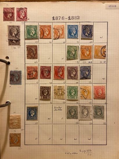 null TOUS PAYS Emissions 1840/1920 : Collection de timbres neufs et oblitérés tous...