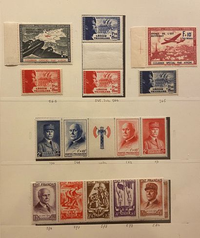 null FRANCE Emission 1940/2000 : Collection de timbres neufs et oblitérés, plus fragments...