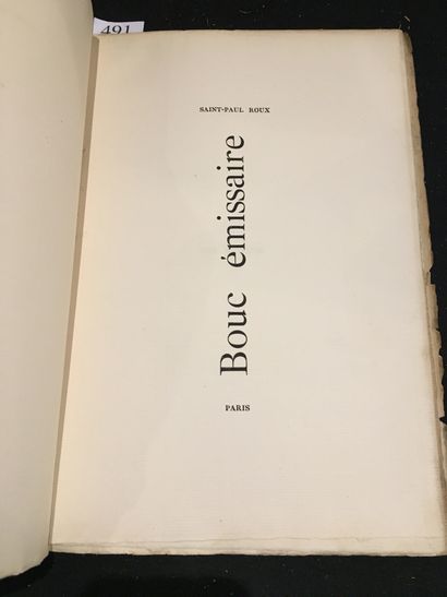 SAINT-PAUL ROUX (Paul ROUX, dit). Scapegoat. Paris, n.d. [1889]. [1889]. In-4°, paperback.
ORIGINAL...