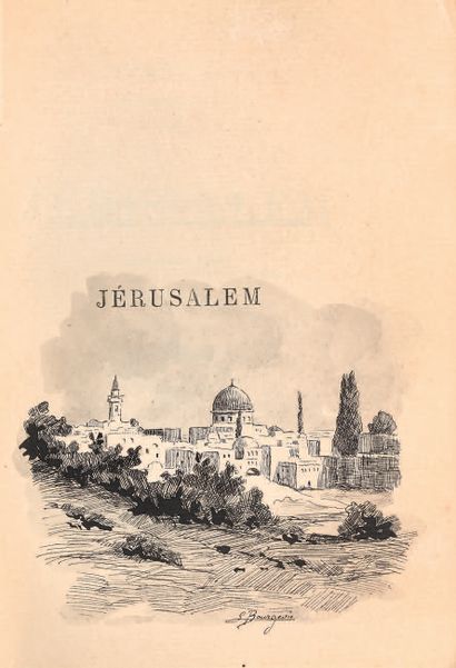 LOTI (Pierre). Jerusalem. Paris, Calmann Lévy, Editor, 1895. Large in-12, green half-maroon...
