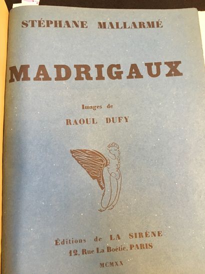 MALLARMÉ (Stéphane). Madrigaux. Paris, Éditions de La Sirène, 1920. In-4°, bradel,...