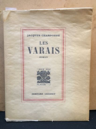 CHARDONNE (Jacques). The Varais. Novel. Paris, Bernard Grasset, n. d. [1929]. 
 In-8°...