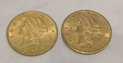 null 
Lot 16

Deux pièces de 20 dollars or datées 1895 et 1896

(usures)



FRAIS...