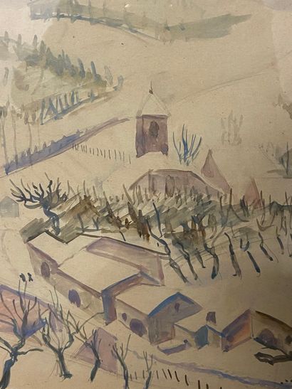 null André JACQUEMIN 

Village under the snow

watercolour with gouache highlights...