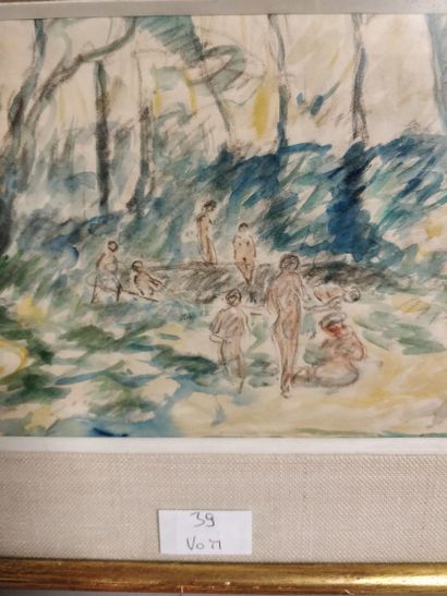 null After Lebasque

 Watercolour, Bathers in a forest

(25 x 15 cm)

Sold as is