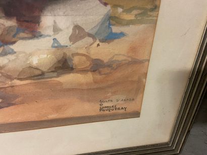 null batch of 2 paintings 

FOUQUERAY 

Gulf of Akada

29,5 x 36,5 cm

F. LABAT

Bunch...