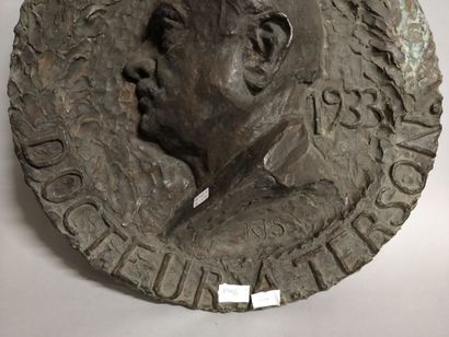 null R.J.S.

Portrait of Dr. A. Terson, 1933 

Plaque, bronze print with greenish...