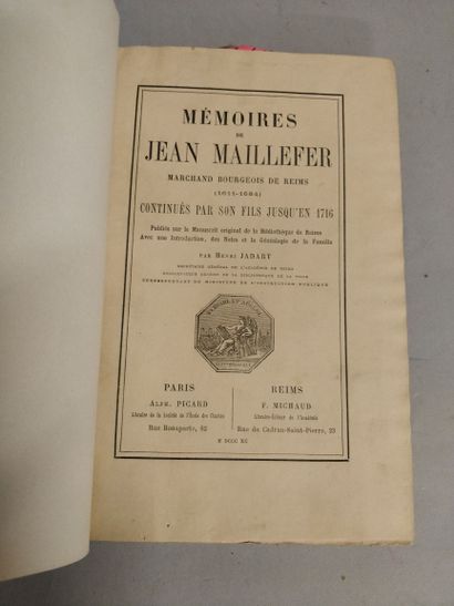 null MAILLEFER (Jean)]. Memoirs of Jean Maillefer, bourgeois merchant of Reims (1611-1684)...
