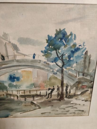 null Clerge

Three views of a bridge in Paris

Watercolours signed and dated 37

25,5...