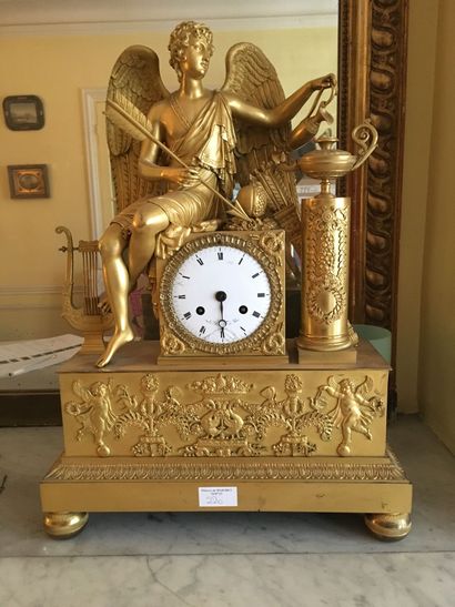 null Large gilt bronze clock with angelic offering

Candran signed Le Roy in Paris...