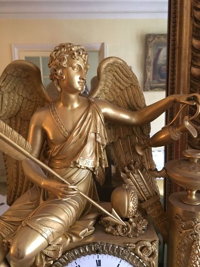 null Large gilt bronze clock with angelic offering

Candran signed Le Roy in Paris...