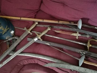 null Lot of militaria including lighters, sabers, bayonets and various. (in the state)....
