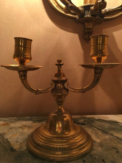 Pair of gilt metal torches, Louis XVI style....