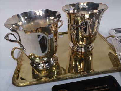 null Set in silver and gold metal. Mostly France, 20th century. Including a large...