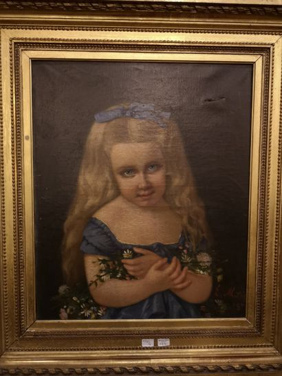 
Ecole du XIXème siècle. 

Portrait de fillette. 

Huile...