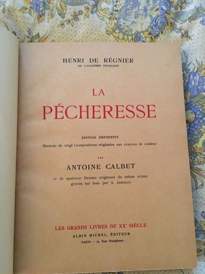 null Henri de REGNIER. La pecheresse. Albin Michel, 1922. In-4, maroquin brun, plats...