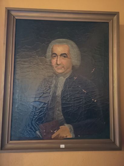 null D'après le XVIIIe siècle. Portrait d'homme. Huile sur toile. Dim : 79 x 64 cm....