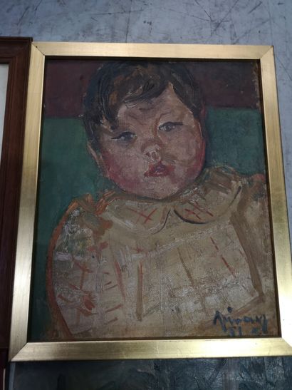 null Jean VINAY (1901-1978), 6 pièces : portrait d'homme, portrait d'enfant, Deux...
