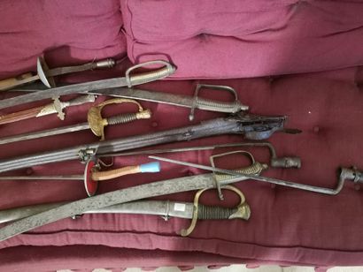 null Lot of militaria including lighters, sabers, bayonets and various. (in the state)....