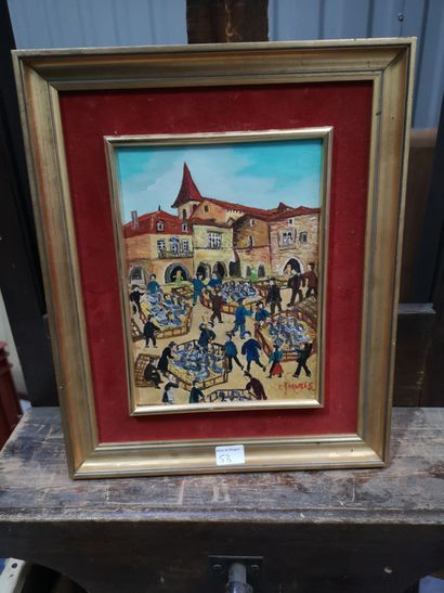 null EPARIS ?. The goose market. Oil on canvas, size: 23 x 17 cm. COLLECTION ALAIN...