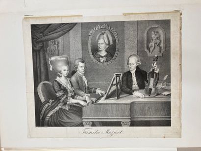 MOZART/DIFFÉRENTS ARTISTES The Mozart family, portraits of Mozart
Engravings or lithographs,...