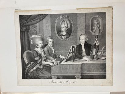 MOZART/DIFFÉRENTS ARTISTES La famille Mozart, portraits de Mozart
Gravures ou lithographies,...