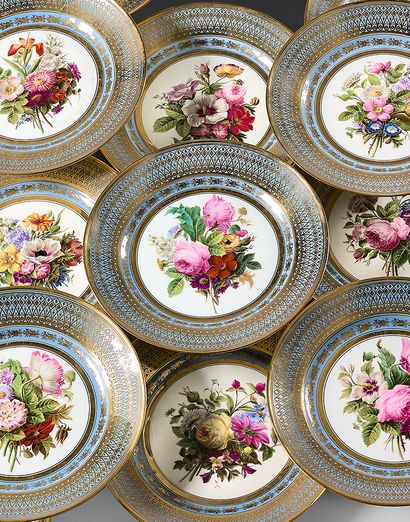 null 
19th century Sevres porcelain service.



Marks in blue with two Cs interlaced...