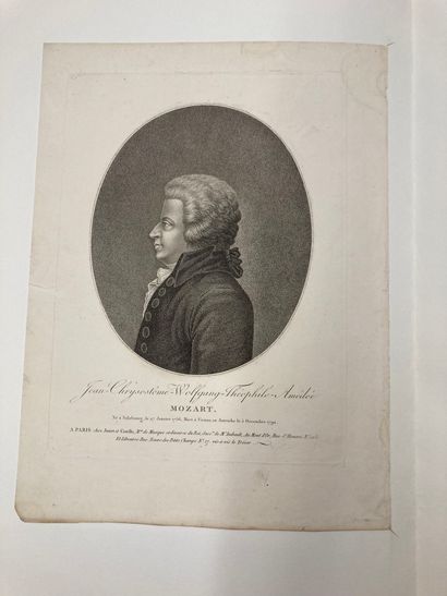 MOZART/QUENEDEY (1756-1830) W. A. Mozart Drawn and engraved with a physionotrace...