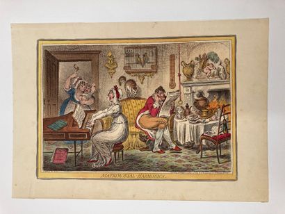 James Gillray (1757-1815) Playing in Parts, a Little music, Harmony before
Matrimony,...