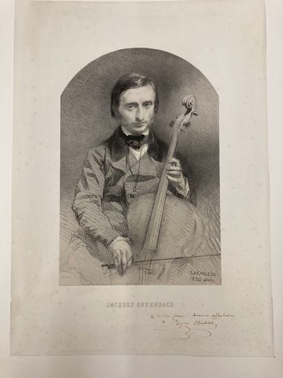 DIVERS MUSICIENS Portraits de F. Liszt-Offenbach-Marmontel
Lithographies de C. Motte,...