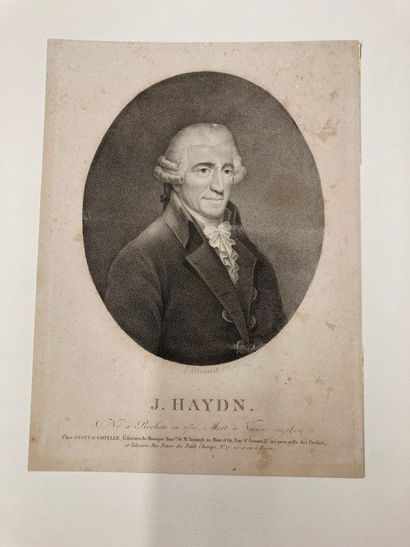 JOSEPH HAYDN Reunion of nine portraits of Haydn
By Darcis, L. Benoist, Fonrouge,...