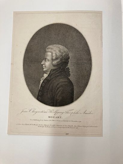 MOZART/QUENEDEY (1756-1830) W. A. Mozart
Drawn and engraved with a physionotrace...