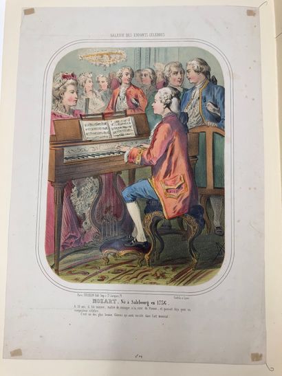 MOZART/DIFFÉRENTS ARTISTES The Mozart family, portraits of Mozart Engravings or lithographs,...