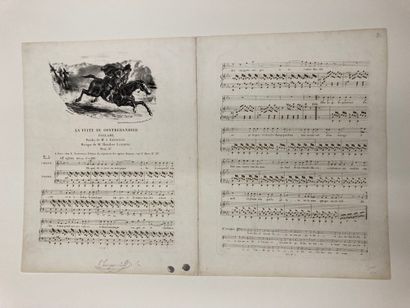 Eugène DELACROIX (1798 -1863) La Fuite du contrebandier, ballade
Lithograph with...