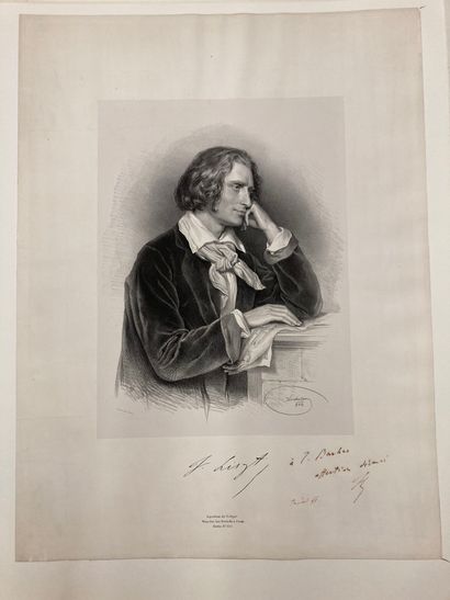 DIVERS MUSICIENS Portraits of F. Liszt-Offenbach-Marmontel
Lithographs by C. Motte,...