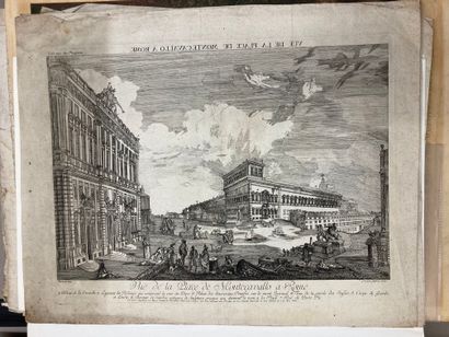 Jean BARBAULT (1718-1766), d'après Vue de la place, de Montecavallo à Rome-Vue de...