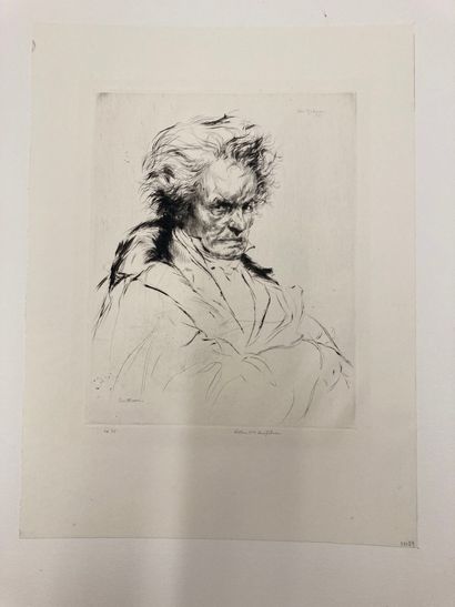 BEETHOVEN/GREVEDON (1776-1860) Ludwig van Beethoven, d'après le portrait original...