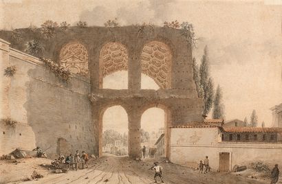 VICTOR JEAN NICOLLE (PARIS 1754-1826) Le temple de la Concorde à Rome
La basilique...