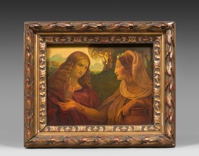 Armand POINT (Alger 1860-Naples 1932) Two women discussing
Panel, one board, not...