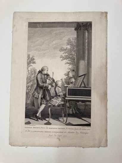 MOZART/CARMONTELLE (1717-1806), d'après Léopold Mozart, gravé par Delafosse, d'après...