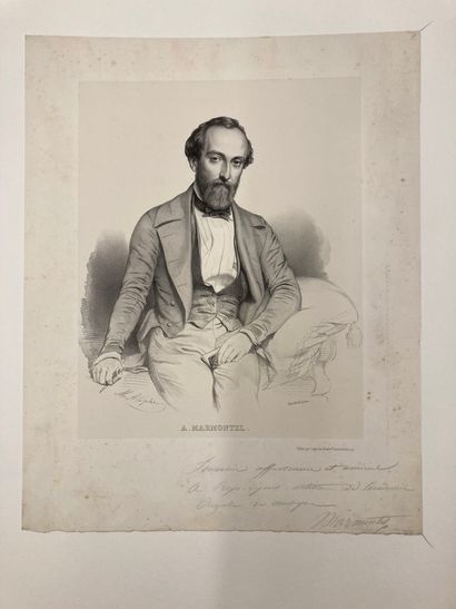 DIVERS MUSICIENS Portraits of F. Liszt-Offenbach-Marmontel
Lithographs by C. Motte,...