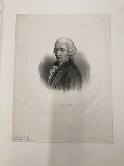 JOSEPH HAYDN Réunion de neuf portraits de Haydn
Par Darcis, L. Benoist, Fonrouge,...